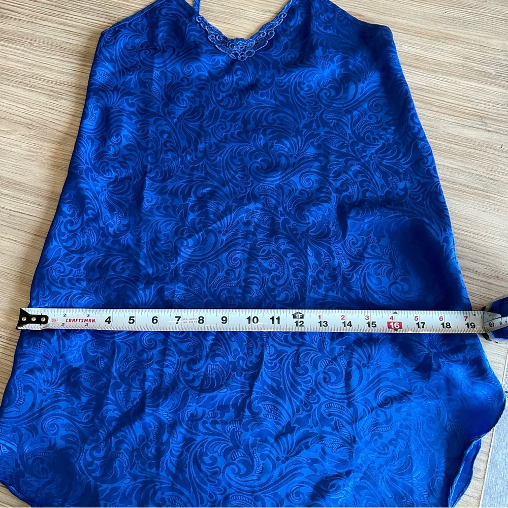 Romantic Moods// 90’s Vintage Slip Dress Floral lace Blue Size S - Picture 10 of 10